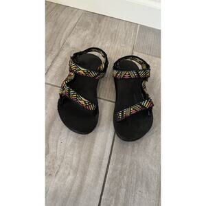Size 2 Unisex Kids Teva Original Universal Boomerang Adjustable Strappy Sandals